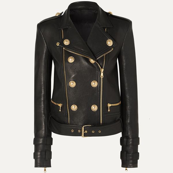 est quality designer high women's lion buttons faux leather jacket motorcycle biker, Black
est quality designer high women's lion buttons faux leather jacket motorcycle biker, Black