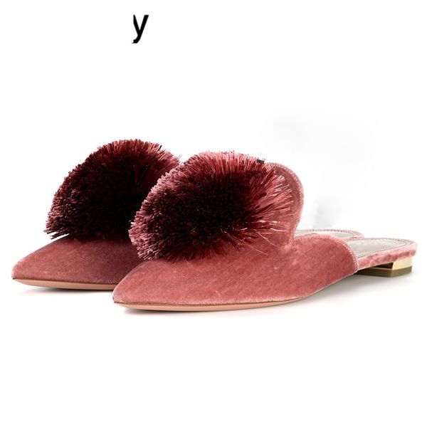 sandals pointed toe flat slippers women velvet fur ball decoration lazy mullers summer flipflops ladies outside holiday beach sand, Black
sandals pointed toe flat slippers women velvet fur ball decoration lazy mullers summer flipflops ladies outside holiday beach sand, Black