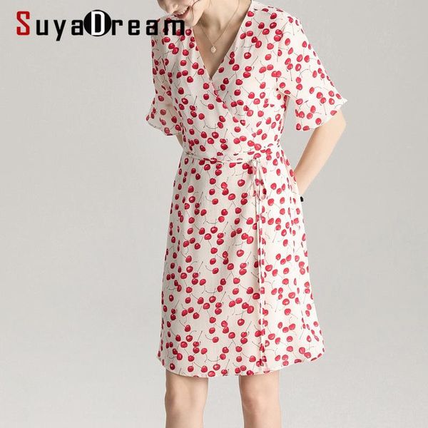 casual dresses suyadream women print mini dress 100%silk crepe cherry patterns short sleeved v neck silk 2021 spring summer, Black;gray
casual dresses suyadream women print mini dress 100%silk crepe cherry patterns short sleeved v neck silk 2021 spring summer, Black;gray