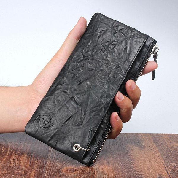 wallets handmade handbag genuine cow leather ruched zipper wallet retro men large capacity clutch phone bag case male purse coin, Red;black
wallets handmade handbag genuine cow leather ruched zipper wallet retro men large capacity clutch phone bag case male purse coin, Red;black