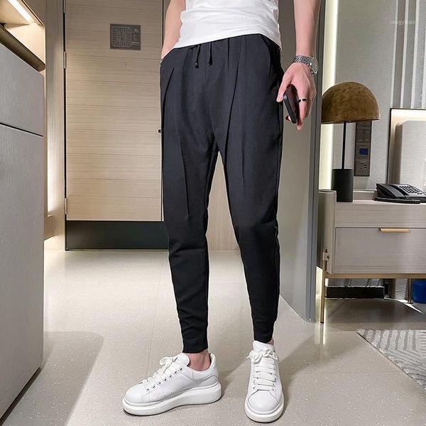 men's pants 2021 korean summer men fashion design slim fit harem ankle length solid all match hip hop joggers trousers, Black
men's pants 2021 korean summer men fashion design slim fit harem ankle length solid all match hip hop joggers trousers, Black
