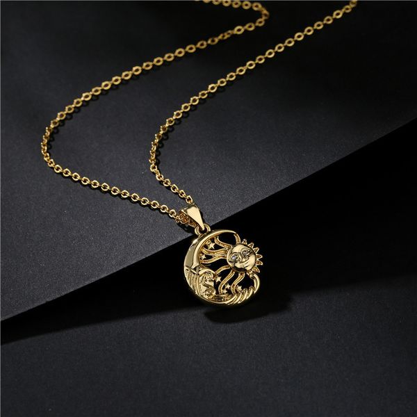 2021 new trend fashion sun moon pendant necklace women's copper plated real gold jewelry, Silver
2021 new trend fashion sun moon pendant necklace women's copper plated real gold jewelry, Silver