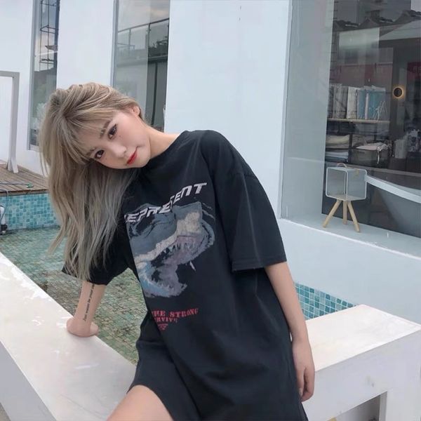 rhude vintage tee great white shark limited printed distressed mens and womens short sleeve t-shirt, White;black
rhude vintage tee great white shark limited printed distressed mens and womens short sleeve t-shirt, White;black