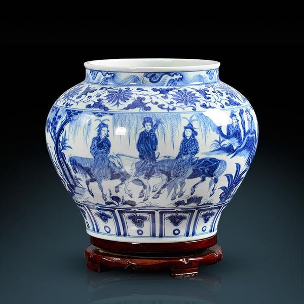 vases imitation ancient qing hand-painted blue and white porcelain zhaojun's exit home living room decoration portraits vase
vases imitation ancient qing hand-painted blue and white porcelain zhaojun's exit home living room decoration portraits vase