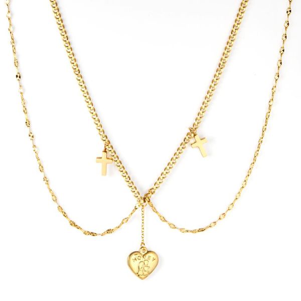 pendant necklaces luxukisskids trendy design heart cross chain for women stainless steel wedding necklace jewelry collier femme, Silver
pendant necklaces luxukisskids trendy design heart cross chain for women stainless steel wedding necklace jewelry collier femme, Silver