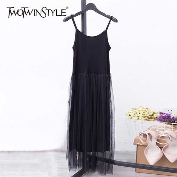 mesh basic dress female patchwork big size spaghetti strap midi dresses spring summer fashion casual clothing 210520, Black;gray
mesh basic dress female patchwork big size spaghetti strap midi dresses spring summer fashion casual clothing 210520, Black;gray