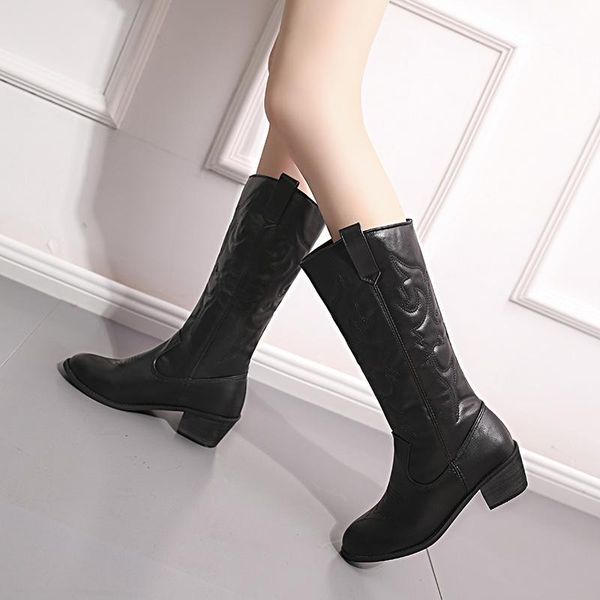 boots brand designer women's nude black pu leather embroidered knee high heel women thick heels winter knight long booties
boots brand designer women's nude black pu leather embroidered knee high heel women thick heels winter knight long booties