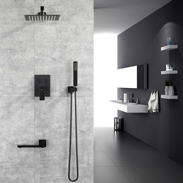 bathroom shower set black/brushed gold square rainfall faucet wall or ceiling mounted mixer 12" head sets
bathroom shower set black/brushed gold square rainfall faucet wall or ceiling mounted mixer 12" head sets