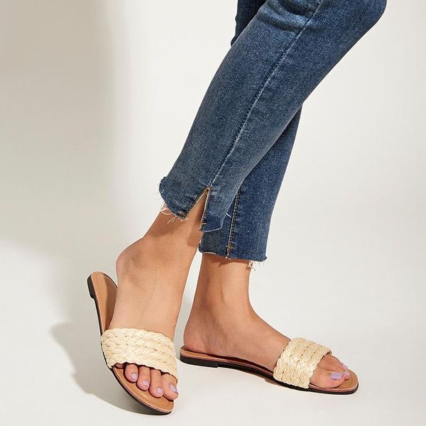 slippers women sandals 2021 shallow cane woven peep toe low heel slides beach flat shoes summer footwear for, Black
slippers women sandals 2021 shallow cane woven peep toe low heel slides beach flat shoes summer footwear for, Black