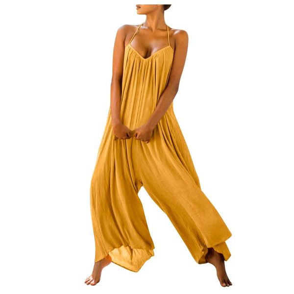 women's pants & capris women casual solid romper long playsuit v neck button loose summer overalls backless jumpsuit combinaison femme, Black;white
women's pants & capris women casual solid romper long playsuit v neck button loose summer overalls backless jumpsuit combinaison femme, Black;white