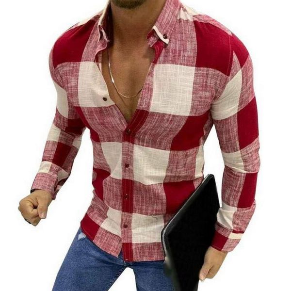 men's casual shirts plaid lapel button shirt fashion camicias blouses red white check business beach holiday men clothes, White;black
men's casual shirts plaid lapel button shirt fashion camicias blouses red white check business beach holiday men clothes, White;black