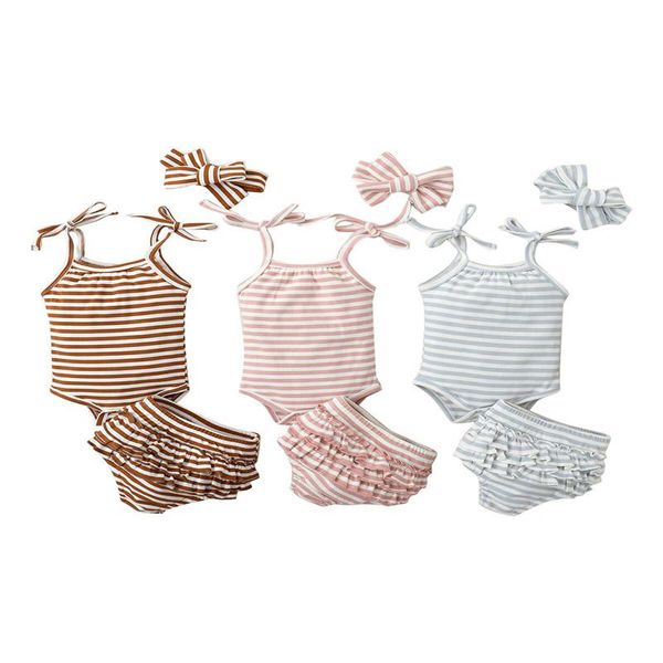 clothing sets toddler girls romper ruffle shorts sleeveless striped crotch buttons sling vest pleated layered clothes headband, White
clothing sets toddler girls romper ruffle shorts sleeveless striped crotch buttons sling vest pleated layered clothes headband, White
