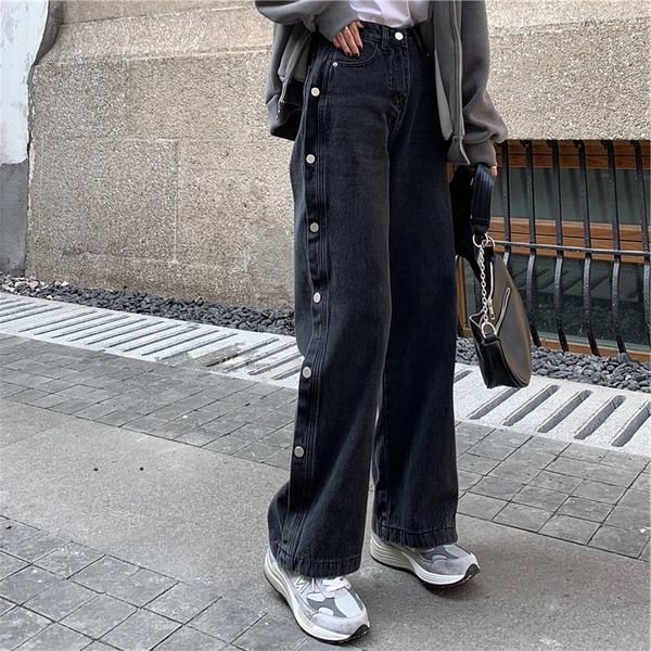 women's jeans design high waist slimming spring summer ulzzang pants straight loose black wide leg rac, Blue
women's jeans design high waist slimming spring summer ulzzang pants straight loose black wide leg rac, Blue