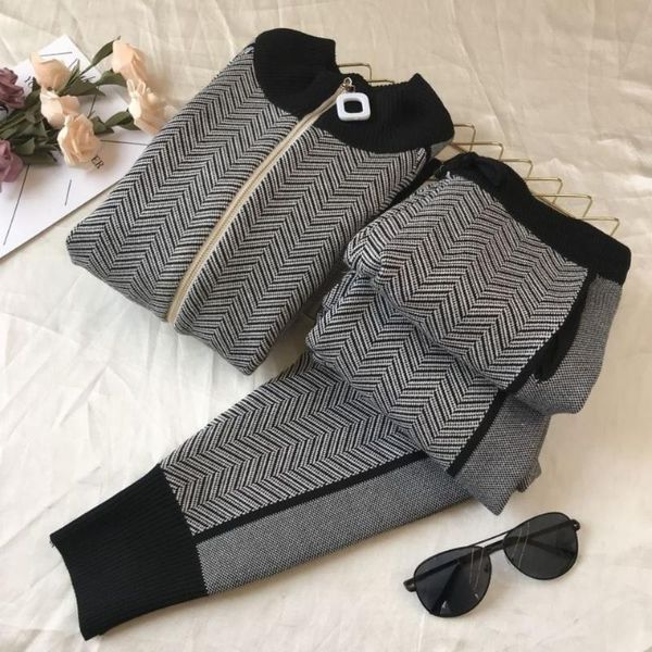korean winter ribbed printed tracksuit pant sets for women knitted long sleeve zipper and pants 2 piece suit outwear q299 women's two, White
korean winter ribbed printed tracksuit pant sets for women knitted long sleeve zipper and pants 2 piece suit outwear q299 women's two, White