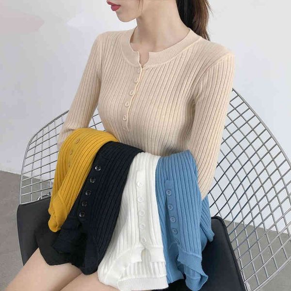 comelautumn multi color sweater button o-neck basic knitted women sweater women long sleeve bottom pullover female 210515, White;black
comelautumn multi color sweater button o-neck basic knitted women sweater women long sleeve bottom pullover female 210515, White;black