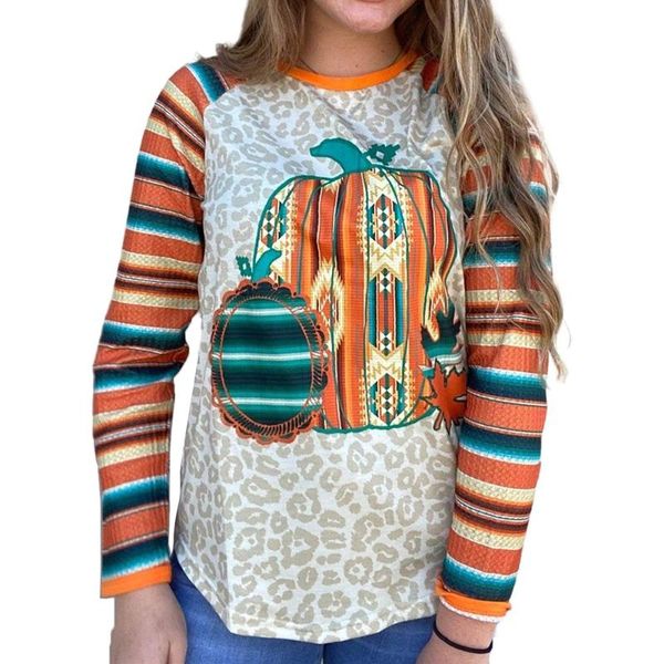 women's t-shirt women casual halloween pumpkin leopard print patchwork loose o-neck long sleeve tshirt autumn punk streetwear, White 
women's t-shirt women casual halloween pumpkin leopard print patchwork loose o-neck long sleeve tshirt autumn punk streetwear, White