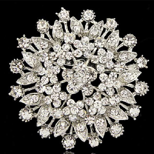 2021 large round flower clar diamante crystal bridal bouquet brooch for wedding price jewelry wholesale vintage rhodium plated pin, White
2021 large round flower clar diamante crystal bridal bouquet brooch for wedding price jewelry wholesale vintage rhodium plated pin, White