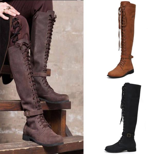 boots retro over the knee women shoes fashion high long lace up winter cross-tied thigh, Black
boots retro over the knee women shoes fashion high long lace up winter cross-tied thigh, Black
