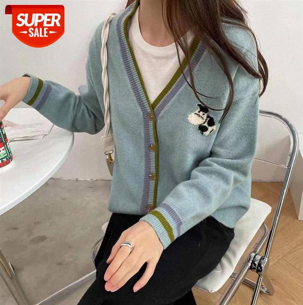 li zhiqi early v-neck knitted cow pattern sweater long-sleeved loose coat cardigan 110442 #uo0j, Black;gray
li zhiqi early v-neck knitted cow pattern sweater long-sleeved loose coat cardigan 110442 #uo0j, Black;gray