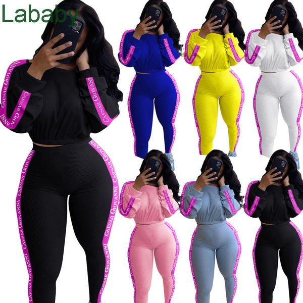 women tracksuit two pieces set designer letters printed high waist long sleeve trousers with webbing on the sides casual suits sportwear, Gray
women tracksuit two pieces set designer letters printed high waist long sleeve trousers with webbing on the sides casual suits sportwear, Gray