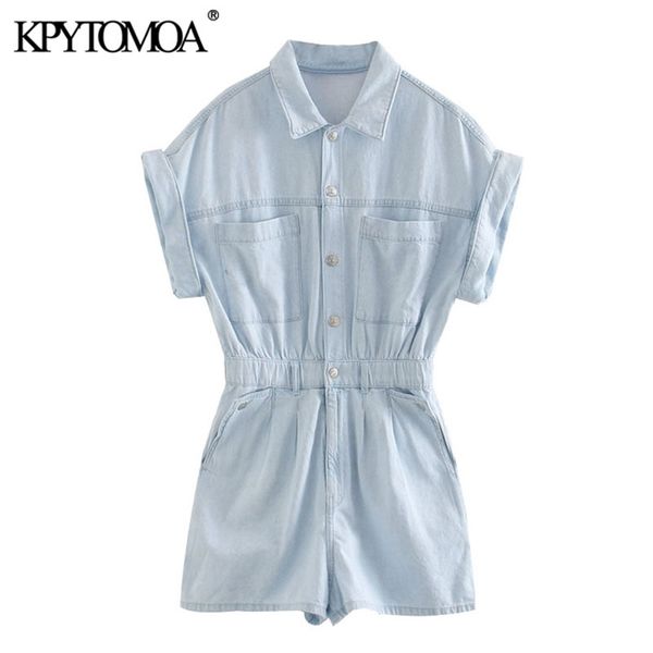 women chic fashion pockets denim playsuits turn-up sleeves elastic waist female short jumpsuits mujer 210420, White
women chic fashion pockets denim playsuits turn-up sleeves elastic waist female short jumpsuits mujer 210420, White
