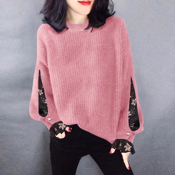 women's sweaters oversized female sweater autumn winter thick warm jumper fashion chiffon patchwork knitwear casual loose o-neck pullov, White;black
women's sweaters oversized female sweater autumn winter thick warm jumper fashion chiffon patchwork knitwear casual loose o-neck pullov, White;black