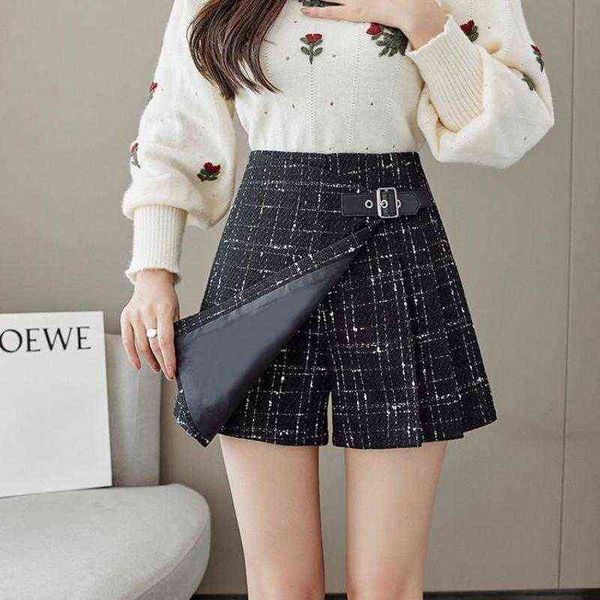 irregular high waist tweed shorts skirts women fake two spring winter new slim wide leg shorts women plaid office lady shorts y220311, White;black
irregular high waist tweed shorts skirts women fake two spring winter new slim wide leg shorts women plaid office lady shorts y220311, White;black