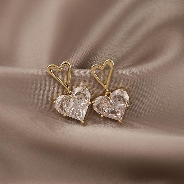 dangle & chandelier 2021 arrival trendy korean simple crystal love heart earrings for women fashion geometric gold color metal jewelry, Silver
dangle & chandelier 2021 arrival trendy korean simple crystal love heart earrings for women fashion geometric gold color metal jewelry, Silver