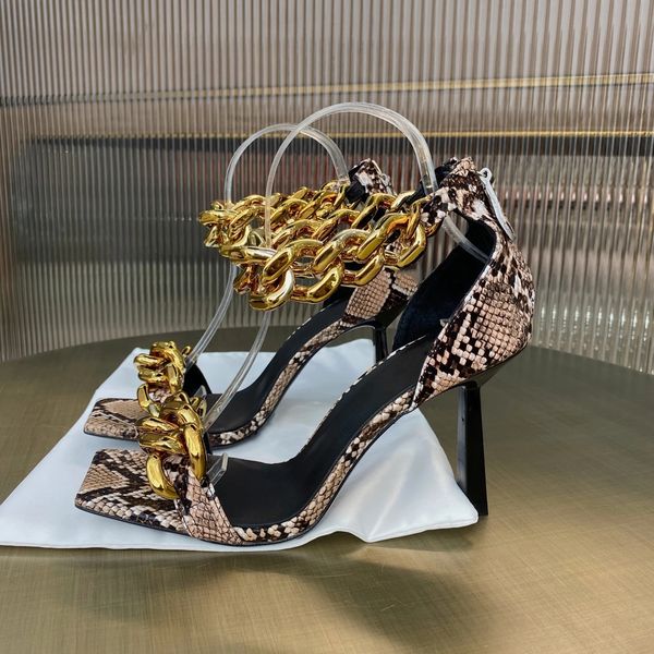 women shoes sandals square open-toes super high heels snake-print genuine leather metal chain zipper sandals zapatos de mujer, Black
women shoes sandals square open-toes super high heels snake-print genuine leather metal chain zipper sandals zapatos de mujer, Black