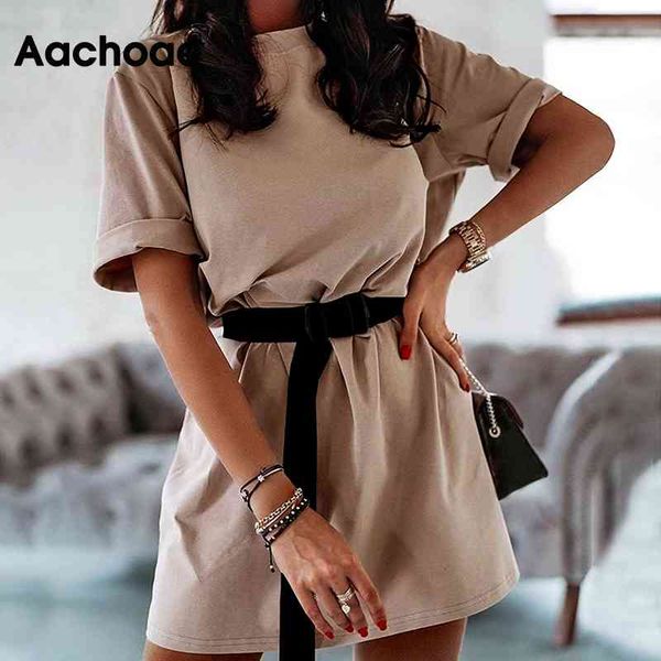aachoae women summer casual sports t-shirt dress with belt solid home loose mini dress o neck short sleeve leisure dresses 210413, Black;gray
aachoae women summer casual sports t-shirt dress with belt solid home loose mini dress o neck short sleeve leisure dresses 210413, Black;gray