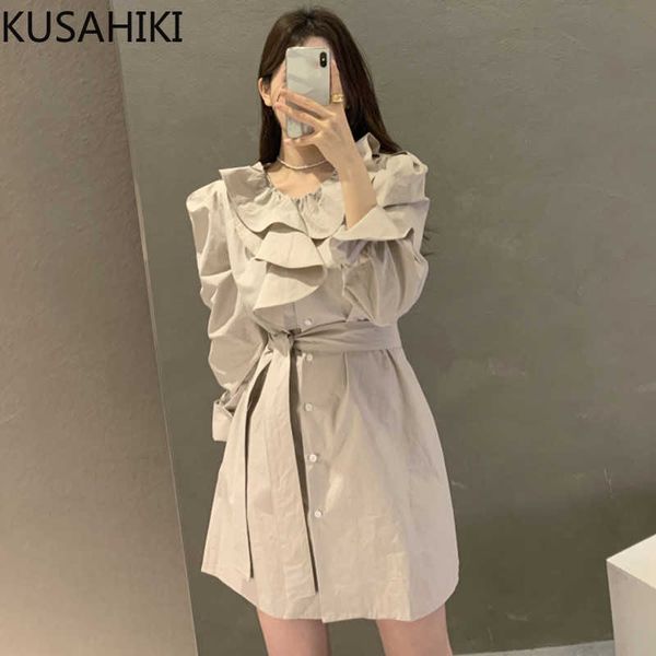 korea chic spring dress women ruffle o-neck puff sleeve dresses lace up slim waist single breasted vestidos mujer 6f815 210603, Black;gray
korea chic spring dress women ruffle o-neck puff sleeve dresses lace up slim waist single breasted vestidos mujer 6f815 210603, Black;gray