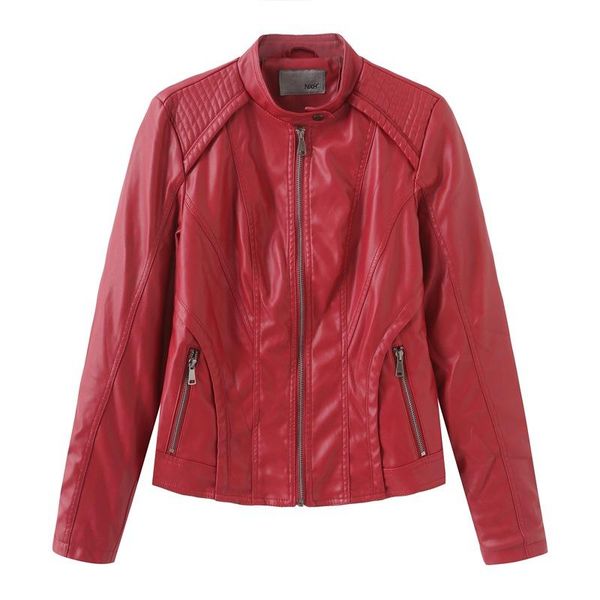 women's leather & faux motorcycle spring autumn pu jacket womens slim zipper jackets outwear, Black
women's leather & faux motorcycle spring autumn pu jacket womens slim zipper jackets outwear, Black