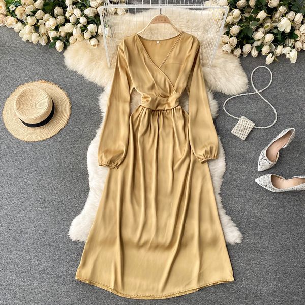 casual dresses singiny chic elegant dress ladies long sleeve with solid v-solid to-lin neckline office streetwear autumn 8yes, Black;gray
casual dresses singiny chic elegant dress ladies long sleeve with solid v-solid to-lin neckline office streetwear autumn 8yes, Black;gray