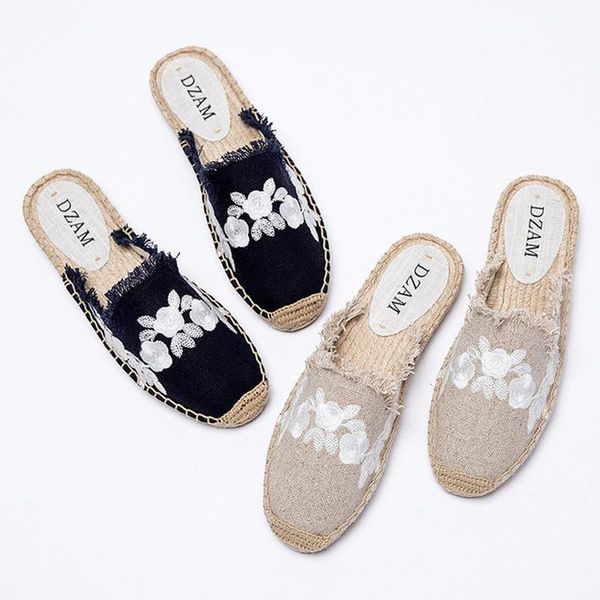 slippers women's frayed muller canvas rubber spring/summer fashion summer sandals suede embroidered shoes, Black
slippers women's frayed muller canvas rubber spring/summer fashion summer sandals suede embroidered shoes, Black