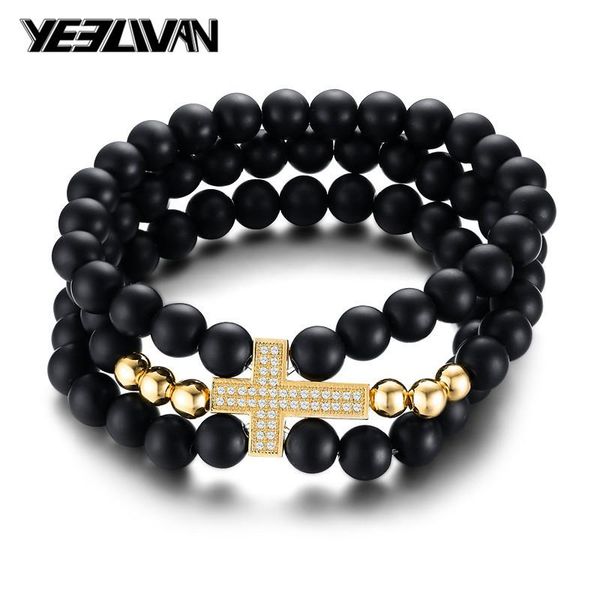 charm bracelets stainless steel obsidian men's vintage beads 4 colors cross crystal and bangles black multilayer jewelry, Golden;silver
charm bracelets stainless steel obsidian men's vintage beads 4 colors cross crystal and bangles black multilayer jewelry, Golden;silver