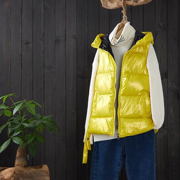women's vests glossy cotton vest female short section 2021 loose student waistcoat thick warm jacket, Black;white
women's vests glossy cotton vest female short section 2021 loose student waistcoat thick warm jacket, Black;white