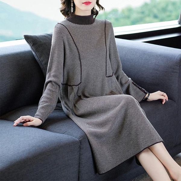 casual dresses 2021 fashion autumn winter women dress sleeve o-neck design, Black;gray
casual dresses 2021 fashion autumn winter women dress sleeve o-neck design, Black;gray