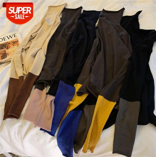 ~ contrasting color sleeves slim pullover knit bottoming shirt, multi-color optional #1d41, Black
~ contrasting color sleeves slim pullover knit bottoming shirt, multi-color optional #1d41, Black
