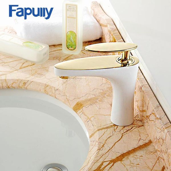 bathroom sink faucets fapully basin faucet tap deck mounted chrome gold and white finish luxury single handle mixer 635-11wg
bathroom sink faucets fapully basin faucet tap deck mounted chrome gold and white finish luxury single handle mixer 635-11wg