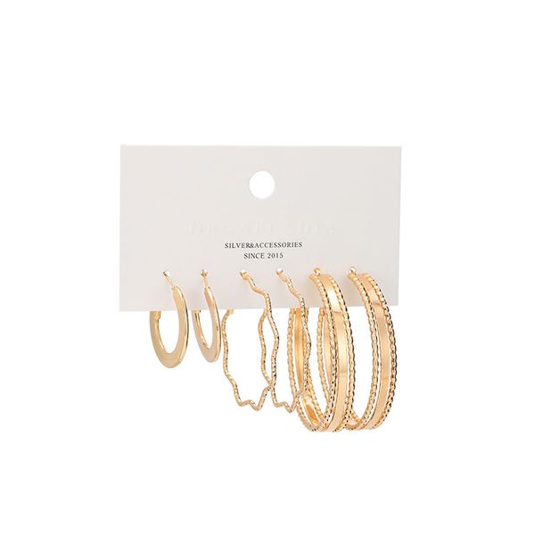 trend earrings fashion personality exaggerated wide edge wave earrings three piece set, Silver
trend earrings fashion personality exaggerated wide edge wave earrings three piece set, Silver