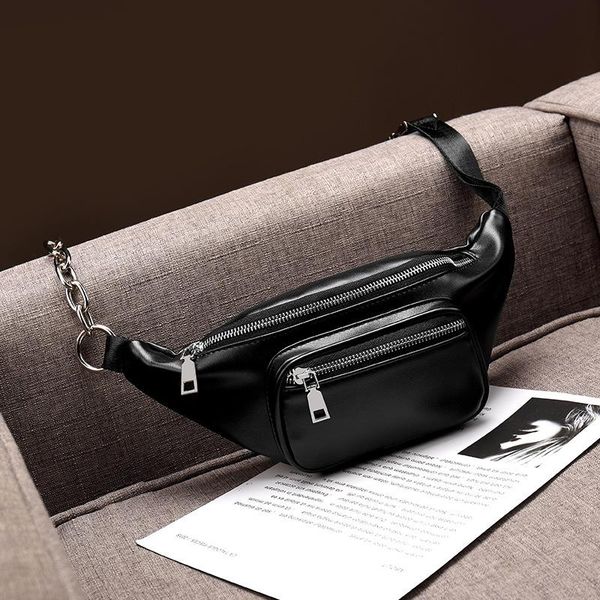 fashion designer women's bags waist bag pure black pu leather chain sum per band fanny pack bananka satchel belly belt
fashion designer women's bags waist bag pure black pu leather chain sum per band fanny pack bananka satchel belly belt