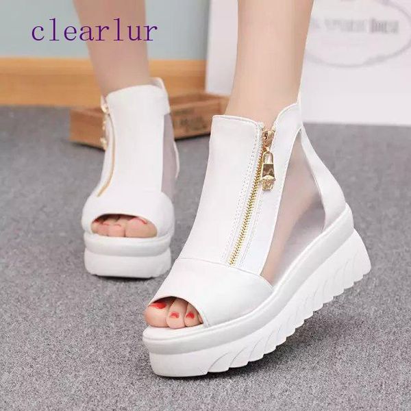 summer mesh sandals high heels single shoes women's europe america spring and gauze flat c0167, Black
summer mesh sandals high heels single shoes women's europe america spring and gauze flat c0167, Black