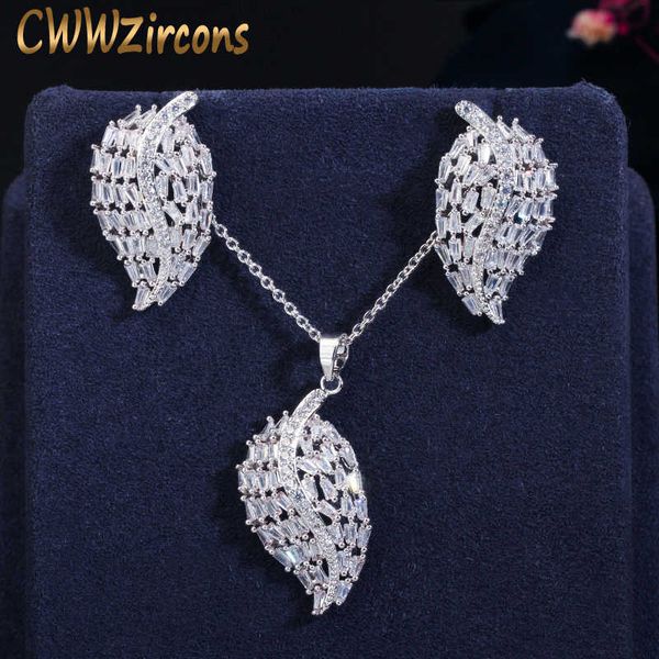 white cubic zirconia paved fashion ladies leaf pendant necklace earrings jewelry sets love gift t390 210714, Silver
white cubic zirconia paved fashion ladies leaf pendant necklace earrings jewelry sets love gift t390 210714, Silver