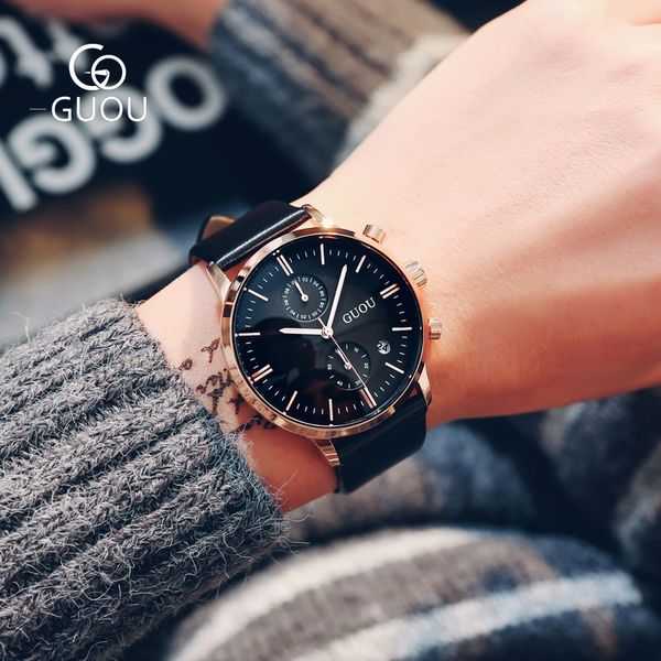 guou ancient european fashion quartz personality multifunctional large dial calendar waterproof belt watch men's watch, Slivery;brown
guou ancient european fashion quartz personality multifunctional large dial calendar waterproof belt watch men's watch, Slivery;brown