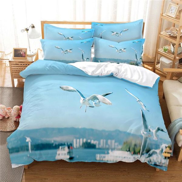 bedding sets 3d seagull set duvet cover bed cotton bedroom
