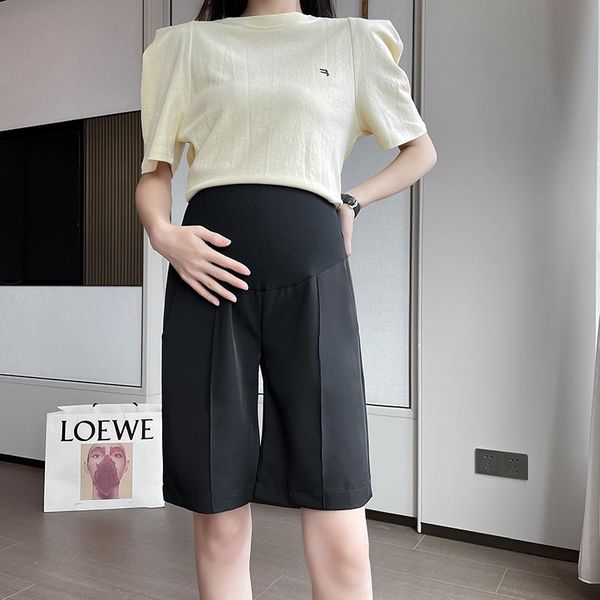 maternity bottoms knee-length pregnant women suit shorts female summer thin tall waist wide leg straight vertical legs formal pants, White
maternity bottoms knee-length pregnant women suit shorts female summer thin tall waist wide leg straight vertical legs formal pants, White