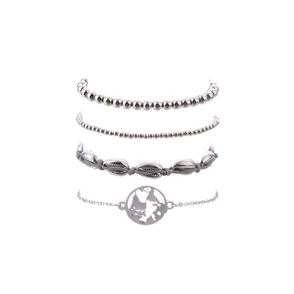 beaded, strands 4 pcs\set vintage fashion ocean map shell bracelets bangles sets women bohemian silver chain beaded jewelry gift, Black
beaded, strands 4 pcs\set vintage fashion ocean map shell bracelets bangles sets women bohemian silver chain beaded jewelry gift, Black