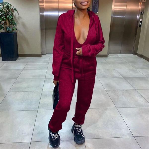 women's 2 piece outfits deep u neck long sleeve hoodie + elastic waist jogger pants set female solid color tracksuit, Gray
women's 2 piece outfits deep u neck long sleeve hoodie + elastic waist jogger pants set female solid color tracksuit, Gray