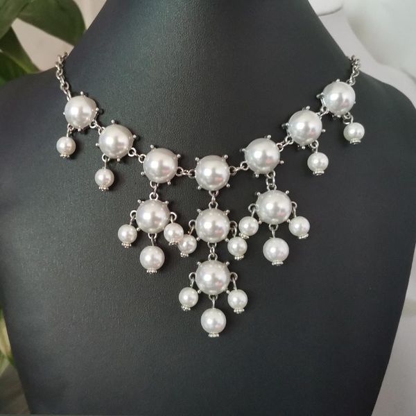 fashion half-round pearl one piece mesh type tassel choker wedding party beautiful jewelry ladies necklace for women chains, Silver
fashion half-round pearl one piece mesh type tassel choker wedding party beautiful jewelry ladies necklace for women chains, Silver
