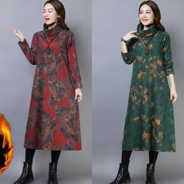 autumn winter women woolen dresses vintage print velvet thicken dress turtleneck loose size long vestidos casual, Black;gray
autumn winter women woolen dresses vintage print velvet thicken dress turtleneck loose size long vestidos casual, Black;gray